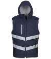 YK216 HV007 Yoko Hi-Vis Kensington Hooded Gilet Navy colour image